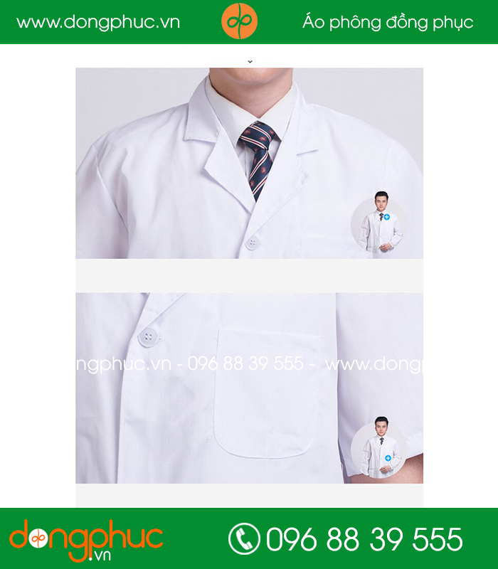 Áo blouse đồng phục y tá - Bác sĩ màu trắng 